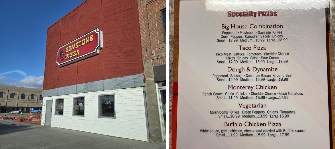 Keystone Pizza Menu