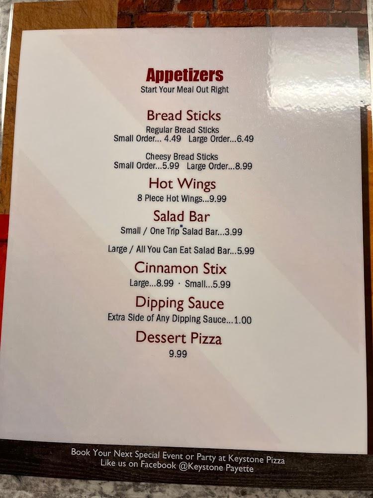 Keystone Pizza Menu image 3